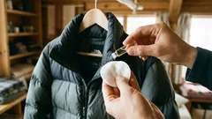 コットンパッドに2滴垂らすだけで、ダウンジャケットが新品のように蘇ります。もう洗濯機で洗う必要はありません。